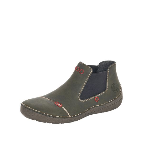 Rieker Synthetic Material Women's short boots | 52590 Ankle Boots - Green | Free Delivery