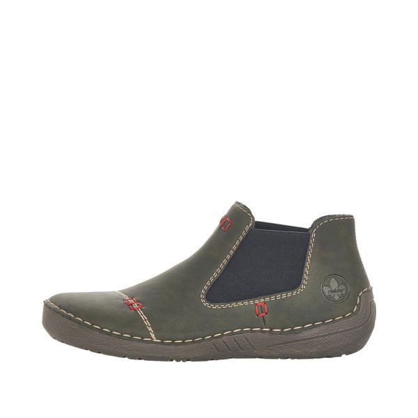 Rieker Synthetic Material Women's short boots | 52590 Ankle Boots - Green | Free Delivery