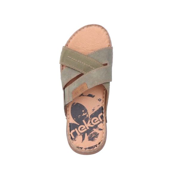Rieker Men's sandals | Style 21953 Casual Mule - Green | Free Delivery