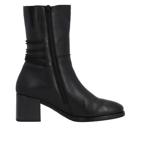 Remonte Leather Women's mid height boots| D0V71 Mid-height Boots - Black | Free Delivery
