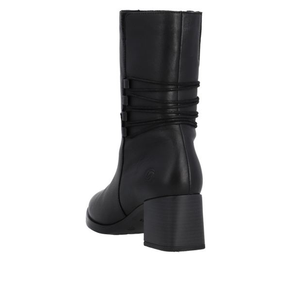 Remonte Leather Women's mid height boots| D0V71 Mid-height Boots - Black | Free Delivery