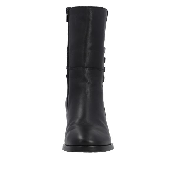 Remonte Leather Women's mid height boots| D0V71 Mid-height Boots - Black | Free Delivery