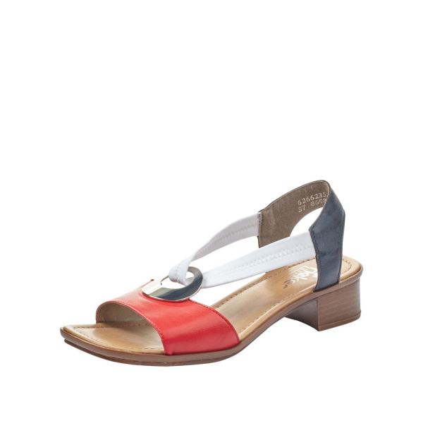 Rieker Women's sandals | Style 62662 Dress Sandal - Red Combination | Free Delivery