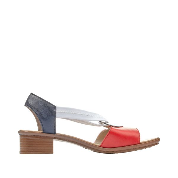 Rieker Women's sandals | Style 62662 Dress Sandal - Red Combination | Free Delivery