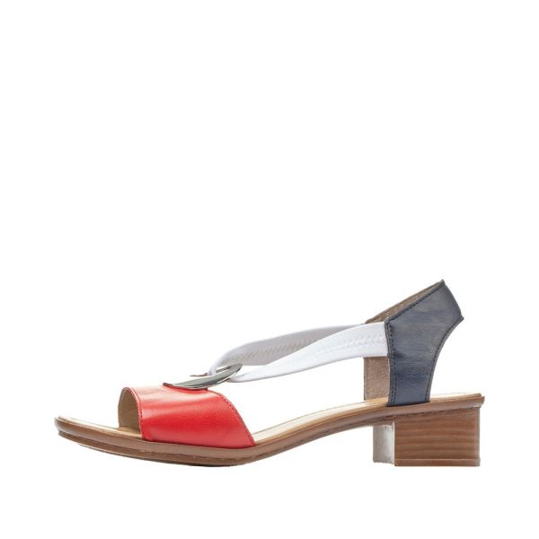 Rieker Women's sandals | Style 62662 Dress Sandal - Red Combination | Free Delivery