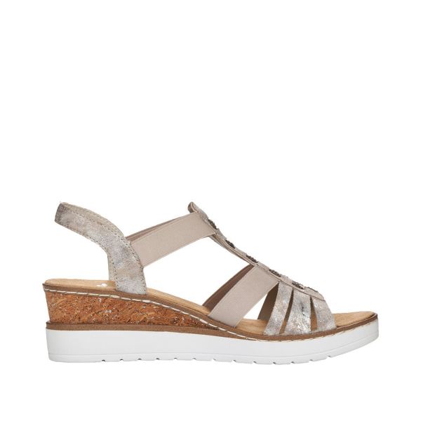 Rieker Women's sandals | Style V3822 Dress Sandal - Metallic | Free Delivery