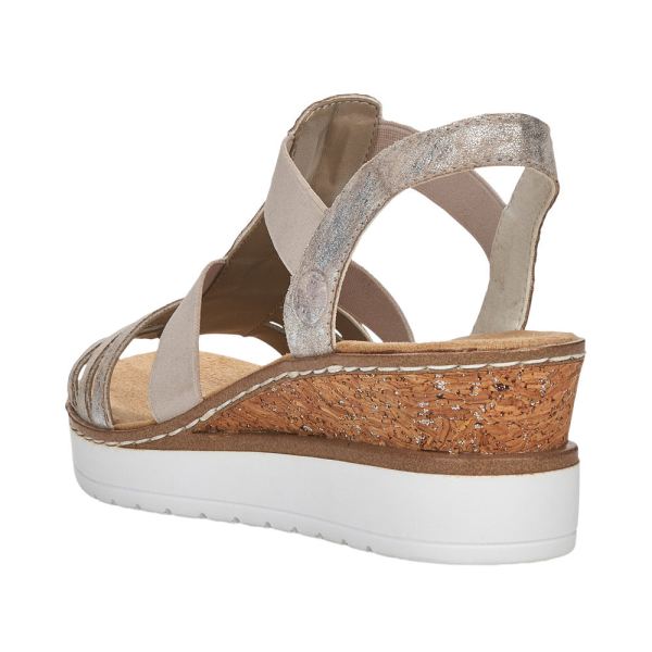 Rieker Women's sandals | Style V3822 Dress Sandal - Metallic | Free Delivery
