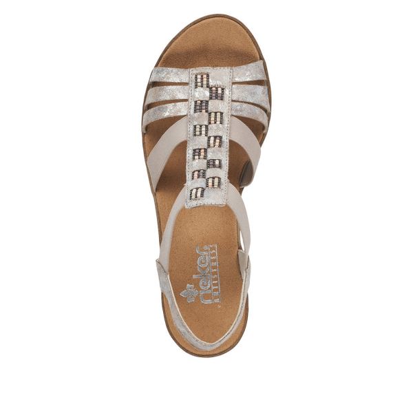 Rieker Women's sandals | Style V3822 Dress Sandal - Metallic | Free Delivery