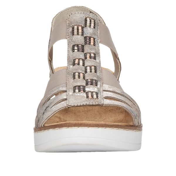 Rieker Women's sandals | Style V3822 Dress Sandal - Metallic | Free Delivery