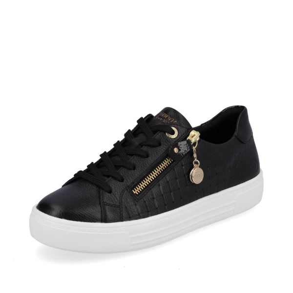 Remonte Women's shoes | Style D0916 Casual Lace-up with zip - Black | Free Delivery