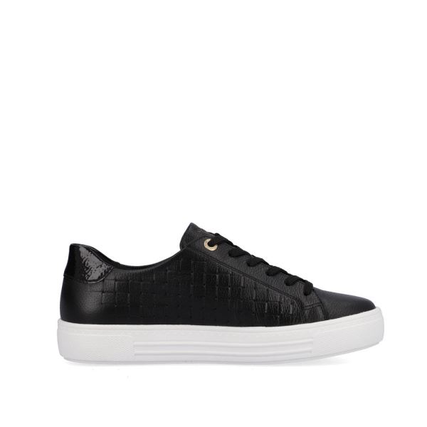 Remonte Women's shoes | Style D0916 Casual Lace-up with zip - Black | Free Delivery