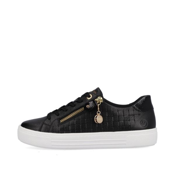 Remonte Women's shoes | Style D0916 Casual Lace-up with zip - Black | Free Delivery