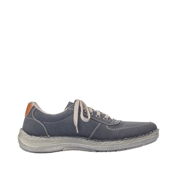 Rieker Men's shoes | Style 03030 Casual Lace-up with zip - Blue | Free Delivery