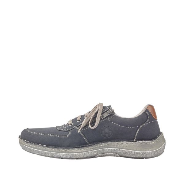 Rieker Men's shoes | Style 03030 Casual Lace-up with zip - Blue | Free Delivery