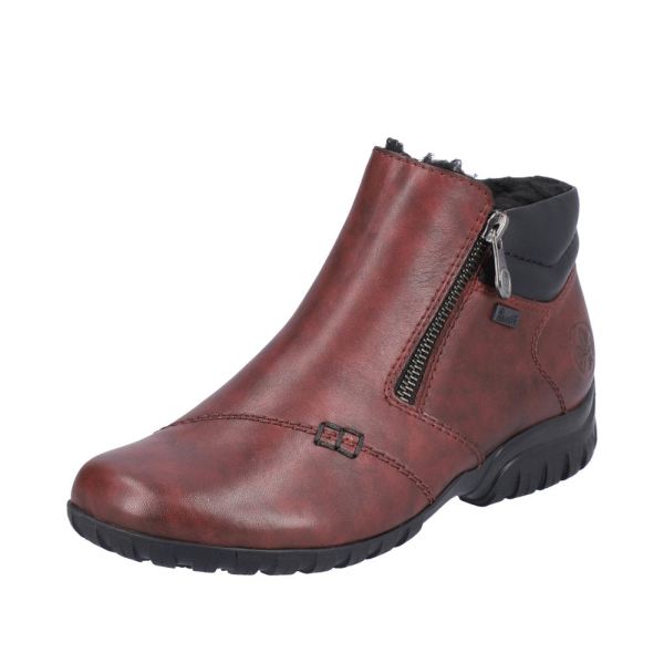 Rieker Leather Women's short boots| L4655 Ankle Boots - Red | Free Delivery
