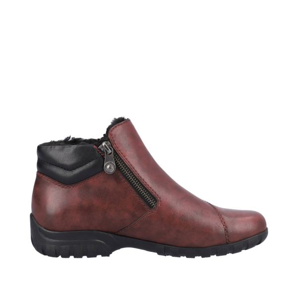 Rieker Leather Women's short boots| L4655 Ankle Boots - Red | Free Delivery