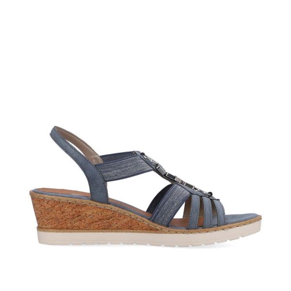 Remonte Women's sandals | Style R6264 Dress Sandal - Blue Combination | Free Delivery