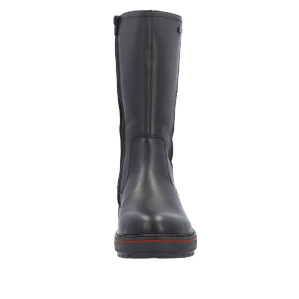 Remonte Leather Women's Mid-height Boots | D0U72 Flip Grip - Black | Free Delivery