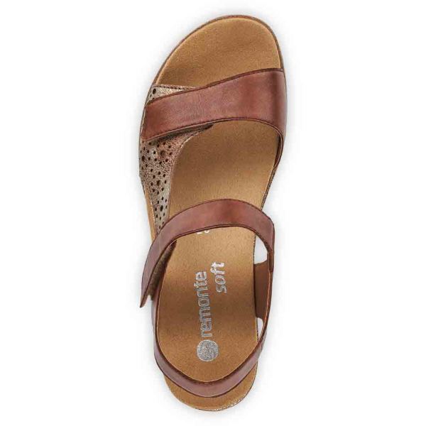 Remonte Women's sandals | Style R6150 Dress Sandal - Brown Combination | Free Delivery