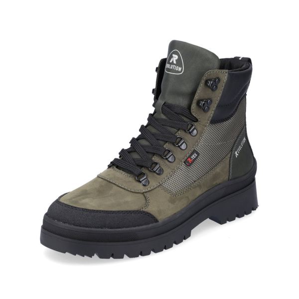 Rieker EVOLUTION Synthetic leather Men's boots| U0270 Ankle Boots - Green Combination | Free Delivery