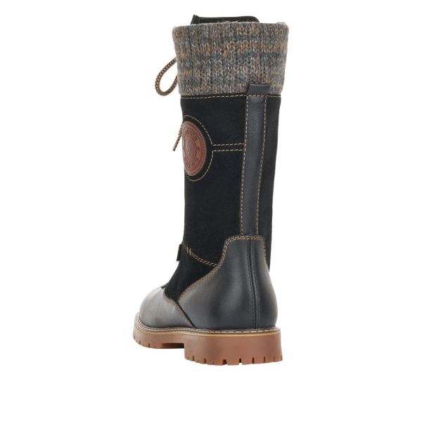 Remonte Suede Leather Women'S' Tall Boots | D9375 Tall Boots Athleisure Boots - Black Combination | Free Delivery