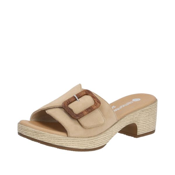 Remonte Women's sandals | Style D0N56 Dress Mule - Beige | Free Delivery