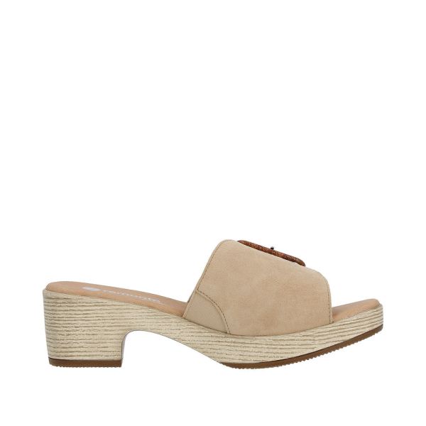 Remonte Women's sandals | Style D0N56 Dress Mule - Beige | Free Delivery
