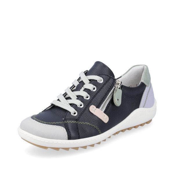 Remonte Women's shoes | Style R1427 Casual Lace-up with zip - Blue Combination | Free Delivery