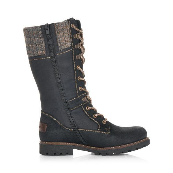Remonte Synthetic leather Women's' Tall Boots| D7477 Tall Boots - Black Combination | Free Delivery