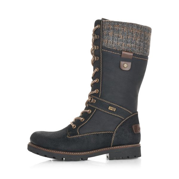 Remonte Synthetic leather Women's' Tall Boots| D7477 Tall Boots - Black Combination | Free Delivery