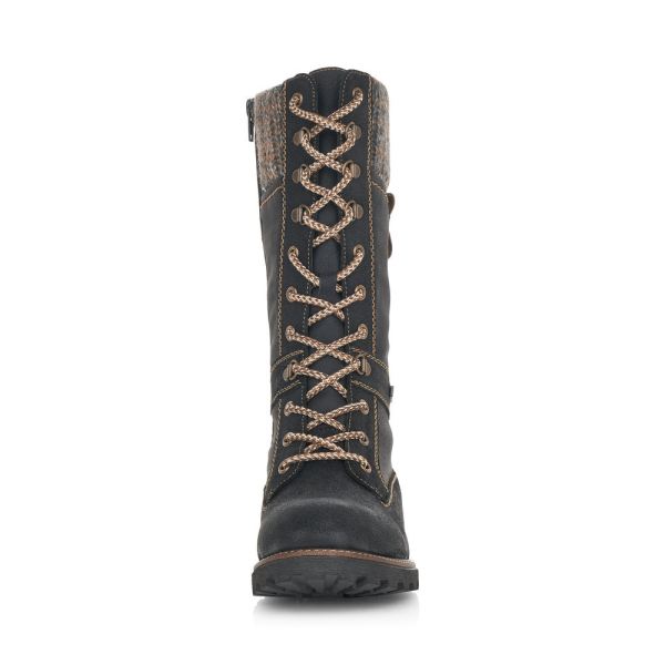 Remonte Synthetic leather Women's' Tall Boots| D7477 Tall Boots - Black Combination | Free Delivery