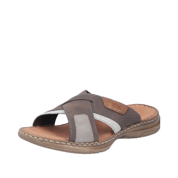 Rieker Men's sandals | Style 21491 Casual Mule - Brown | Free Delivery