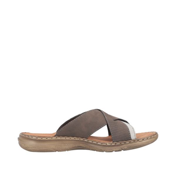 Rieker Men's sandals | Style 21491 Casual Mule - Brown | Free Delivery