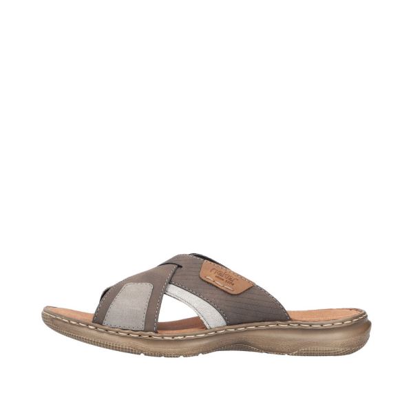 Rieker Men's sandals | Style 21491 Casual Mule - Brown | Free Delivery