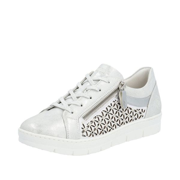 Remonte Women's shoes | Style D5830 Casual Lace-up with zip - Silver\/Platinum | Free Delivery