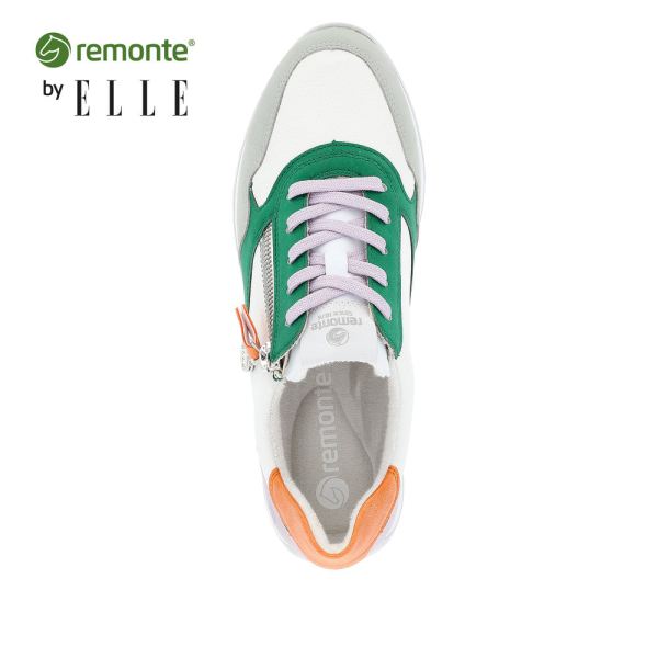 Remonte Women's shoes | Style D0H01 Athletic Lace-up with zip - White Combination | Free Delivery