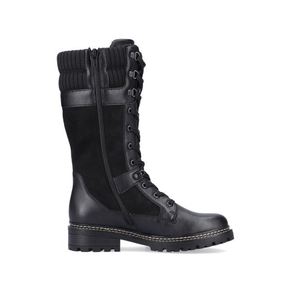 Remonte Leather Women's' Tall Boots| D0B76-24 Tall BootsFiber Grip - Black | Free Delivery