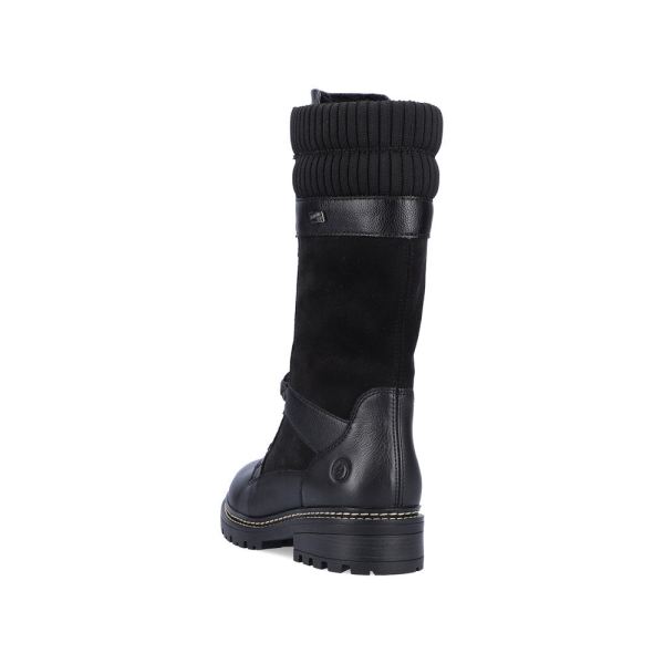 Remonte Leather Women's' Tall Boots| D0B76-24 Tall BootsFiber Grip - Black | Free Delivery