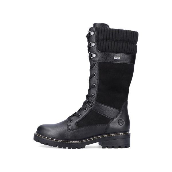 Remonte Leather Women's' Tall Boots| D0B76-24 Tall BootsFiber Grip - Black | Free Delivery