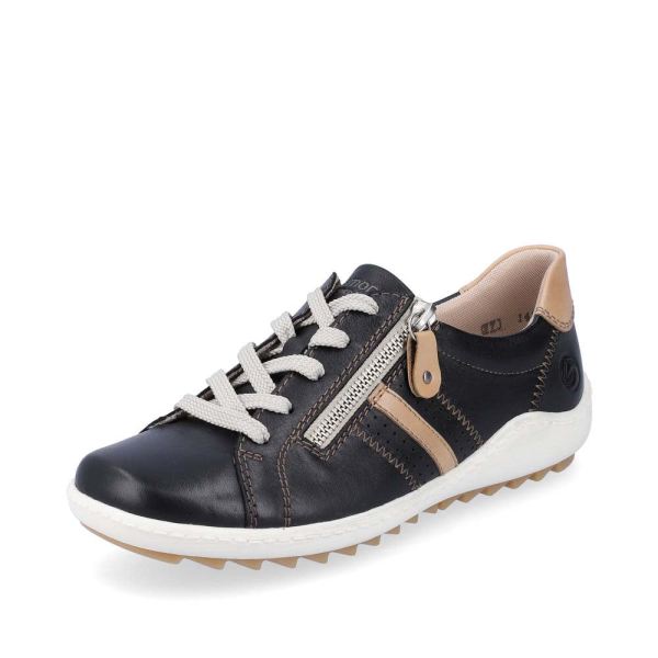 Remonte Women's shoes | Style R1432 Casual Lace-up with zip - Green Combination | Free Delivery