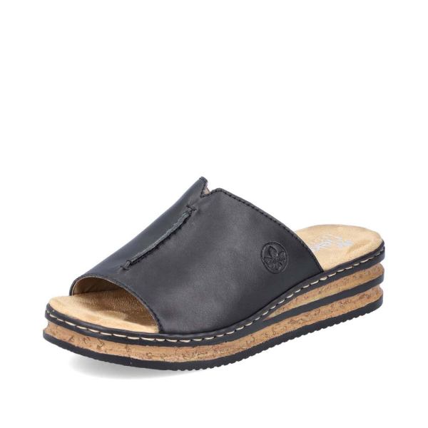 Rieker Women's sandals | Style 629M9 Casual Mule - Black | Free Delivery