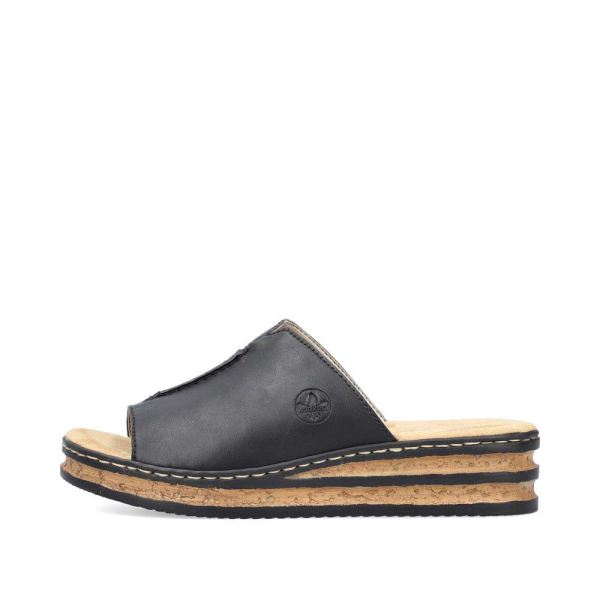 Rieker Women's sandals | Style 629M9 Casual Mule - Black | Free Delivery