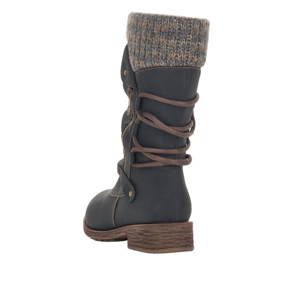 Remonte Synthetic Material Women's Mid Height Boots| D8070-01 Mid-height Boots - Black Combination | Free Delivery