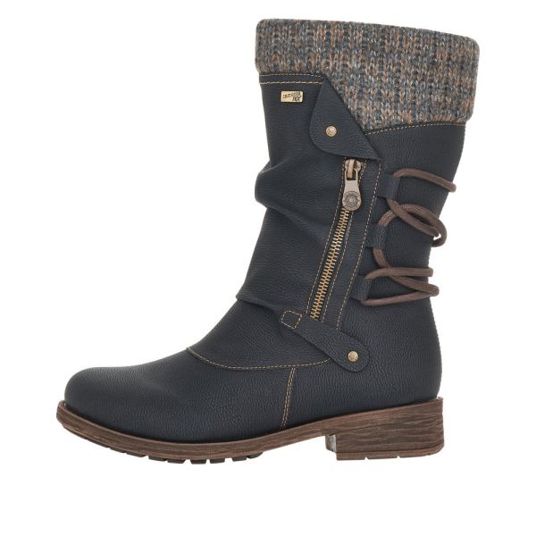 Remonte Synthetic Material Women's Mid Height Boots| D8070-01 Mid-height Boots - Black Combination | Free Delivery
