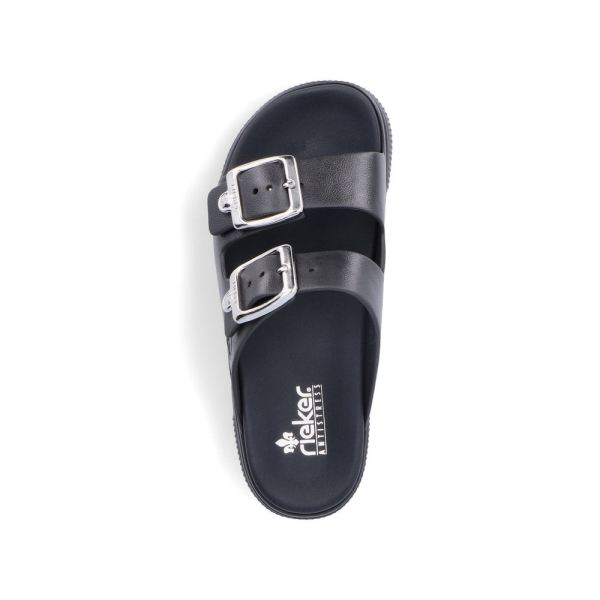Rieker Women's sandals | Style P2180 Casual Mule - Black | Free Delivery