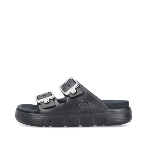 Rieker Women's sandals | Style P2180 Casual Mule - Black | Free Delivery