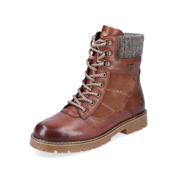 Remonte Leather Women's Mid Height Boots| D9378-00 Mid-height BootsFlip Grip - Brown Combination | Free Delivery