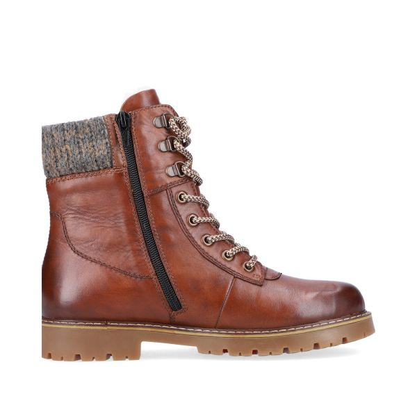 Remonte Leather Women's Mid Height Boots| D9378-00 Mid-height BootsFlip Grip - Brown Combination | Free Delivery