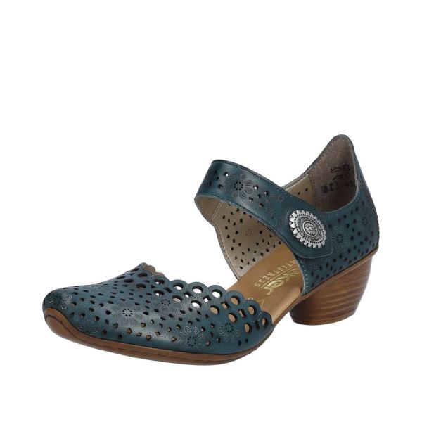 Rieker Women's shoes | Style 43753 Dress Open Shank - Blue | Free Delivery