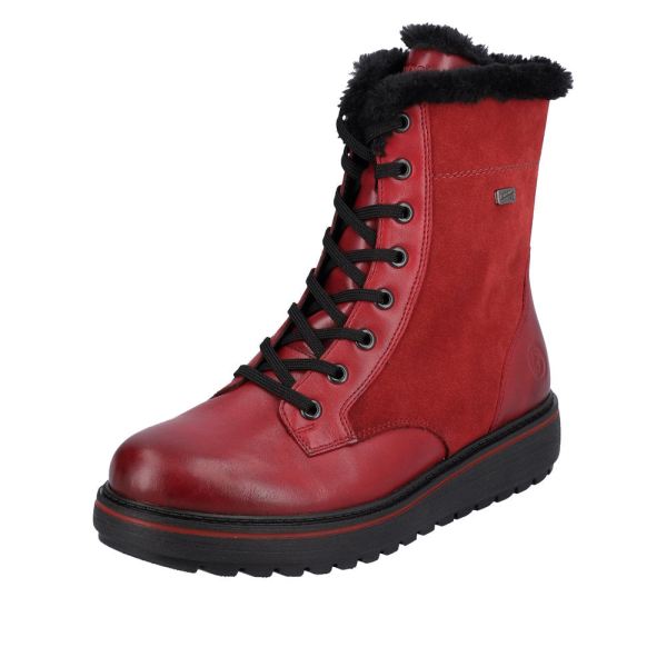 Remonte Suede Leather Women's Mid Height Boots | D0U76 Mid-height Boots - Red Combination | Free Delivery